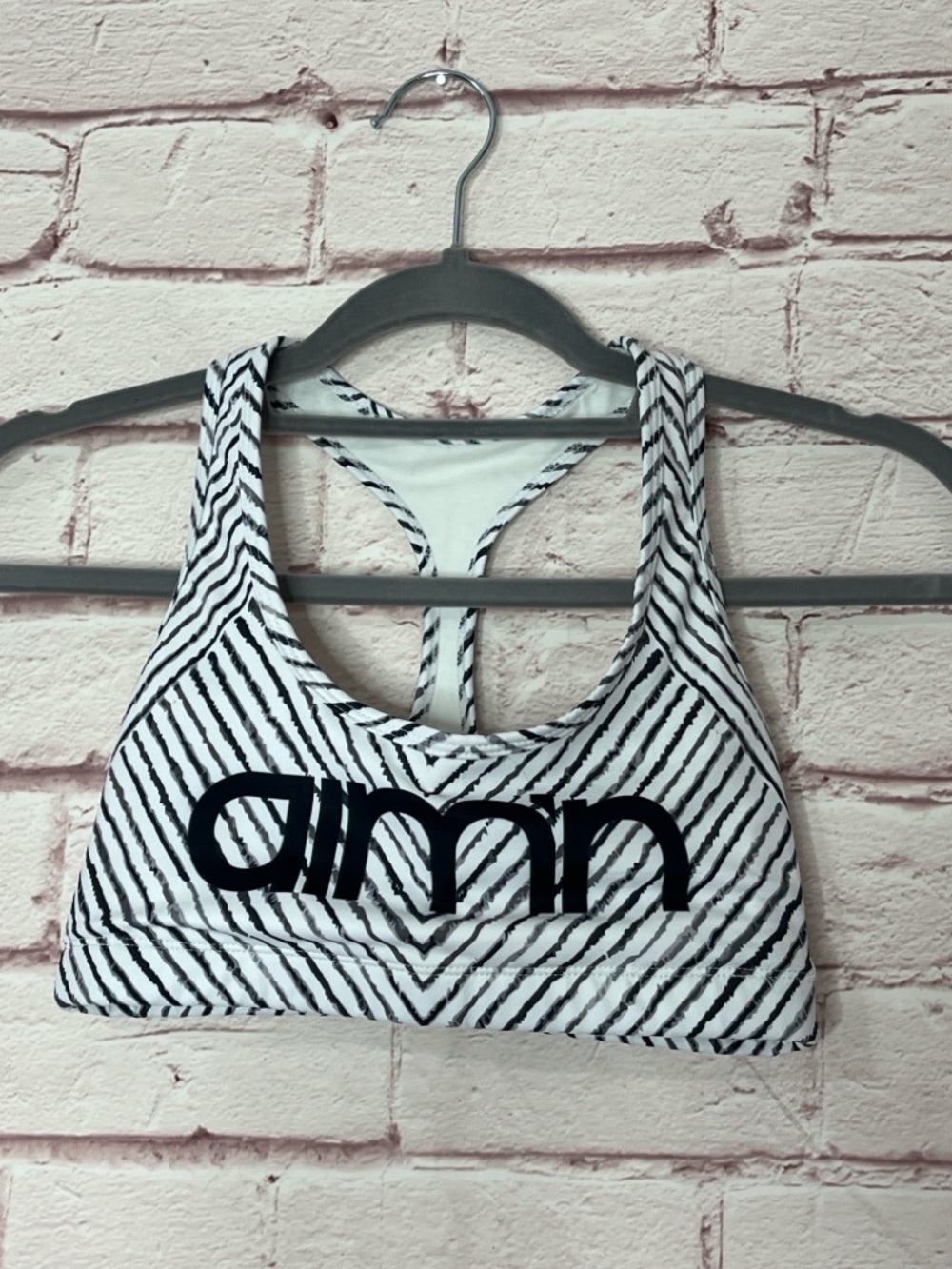 Aim’n Cirkus Logo Striped Racerback Sports Bra Like New Small - Picture 2 of 7